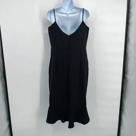 Revolve Bardot Kristen Flounce Peplum Bodycon Sleeveless Midi Dress Black 8 Med - Picture 5 of 12